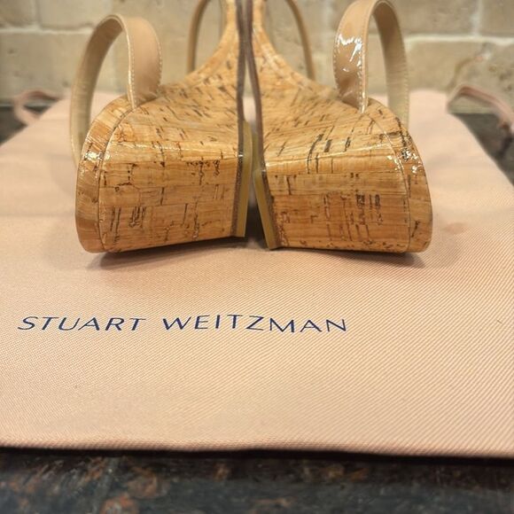 Stuart Weitzman Tan Wedge Sandals/Dust Bag 5 NWT - Picture 5 of 7